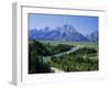 Snake River Cutting Through Terrace 2000M Below Summits, Grand Teton National Park, Wyoming, USA-Tony Waltham-Framed Photographic Print