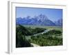 Snake River Cutting Through Terrace 2000M Below Summits, Grand Teton National Park, Wyoming, USA-Tony Waltham-Framed Photographic Print