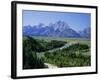 Snake River Cutting Through Terrace 2000M Below Summits, Grand Teton National Park, Wyoming, USA-Tony Waltham-Framed Photographic Print