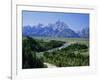 Snake River Cutting Through Terrace 2000M Below Summits, Grand Teton National Park, Wyoming, USA-Tony Waltham-Framed Photographic Print