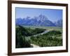 Snake River Cutting Through Terrace 2000M Below Summits, Grand Teton National Park, Wyoming, USA-Tony Waltham-Framed Photographic Print