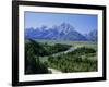 Snake River Cutting Through Terrace 2000M Below Summits, Grand Teton National Park, Wyoming, USA-Tony Waltham-Framed Photographic Print