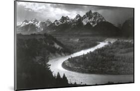 Snake River Grand Tetons Ansel Adams ART PRINT POSTER-null-Mounted Poster