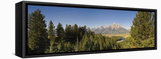 Snake River Overlook and Teton Mountain Range, Grand Teton National Park, Wyoming, USA-Michele Falzone-Framed Stretched Canvas