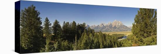 Snake River Overlook and Teton Mountain Range, Grand Teton National Park, Wyoming, USA-Michele Falzone-Stretched Canvas