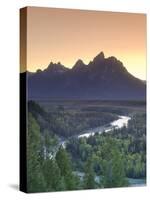 Snake River Overlook and Teton Mountain Range, Grand Teton National Park, Wyoming, USA-Michele Falzone-Stretched Canvas