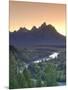 Snake River Overlook and Teton Mountain Range, Grand Teton National Park, Wyoming, USA-Michele Falzone-Mounted Photographic Print