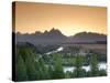 Snake River Overlook and Teton Mountain Range, Grand Teton National Park, Wyoming, USA-Michele Falzone-Stretched Canvas