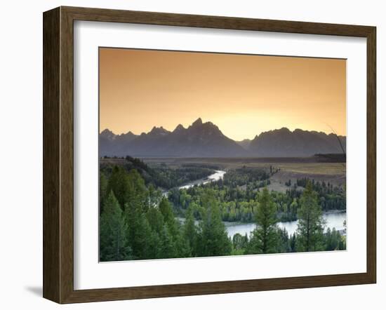 Snake River Overlook and Teton Mountain Range, Grand Teton National Park, Wyoming, USA-Michele Falzone-Framed Photographic Print