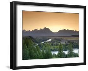 Snake River Overlook and Teton Mountain Range, Grand Teton National Park, Wyoming, USA-Michele Falzone-Framed Photographic Print