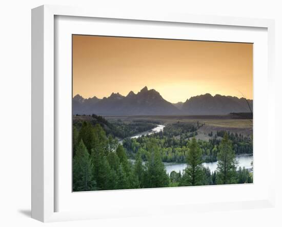 Snake River Overlook and Teton Mountain Range, Grand Teton National Park, Wyoming, USA-Michele Falzone-Framed Photographic Print