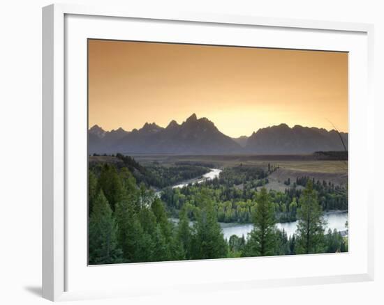 Snake River Overlook and Teton Mountain Range, Grand Teton National Park, Wyoming, USA-Michele Falzone-Framed Photographic Print