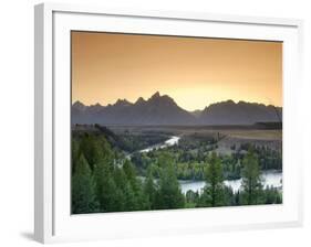 Snake River Overlook and Teton Mountain Range, Grand Teton National Park, Wyoming, USA-Michele Falzone-Framed Photographic Print