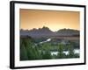 Snake River Overlook and Teton Mountain Range, Grand Teton National Park, Wyoming, USA-Michele Falzone-Framed Photographic Print