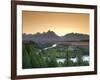 Snake River Overlook and Teton Mountain Range, Grand Teton National Park, Wyoming, USA-Michele Falzone-Framed Photographic Print