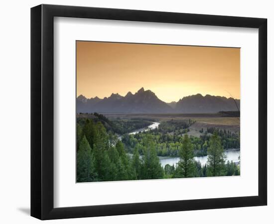 Snake River Overlook and Teton Mountain Range, Grand Teton National Park, Wyoming, USA-Michele Falzone-Framed Photographic Print