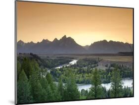 Snake River Overlook and Teton Mountain Range, Grand Teton National Park, Wyoming, USA-Michele Falzone-Mounted Photographic Print