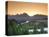 Snake River Overlook and Teton Mountain Range, Grand Teton National Park, Wyoming, USA-Michele Falzone-Stretched Canvas