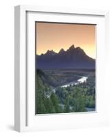 Snake River Overlook and Teton Mountain Range, Grand Teton National Park, Wyoming, USA-Michele Falzone-Framed Photographic Print