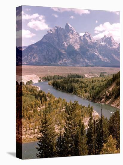 Snake River with Tetons in Background-Alfred Eisenstaedt-Stretched Canvas