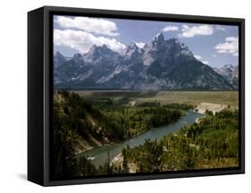 Snake River with the Grand Tetons in the Background, Jackson Hole, Wyoming-Alfred Eisenstaedt-Framed Stretched Canvas