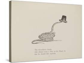 Snake Wearing a Hat From a Collection Of Poems and Songs by Edward Lear-Edward Lear-Stretched Canvas