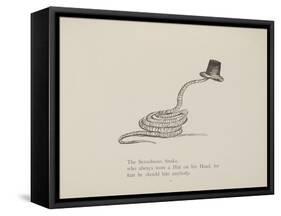 Snake Wearing a Hat From a Collection Of Poems and Songs by Edward Lear-Edward Lear-Framed Stretched Canvas