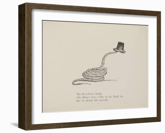 Snake Wearing a Hat From a Collection Of Poems and Songs by Edward Lear-Edward Lear-Framed Giclee Print