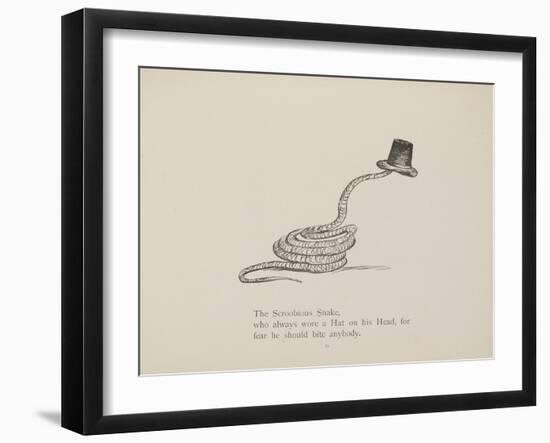 Snake Wearing a Hat From a Collection Of Poems and Songs by Edward Lear-Edward Lear-Framed Giclee Print
