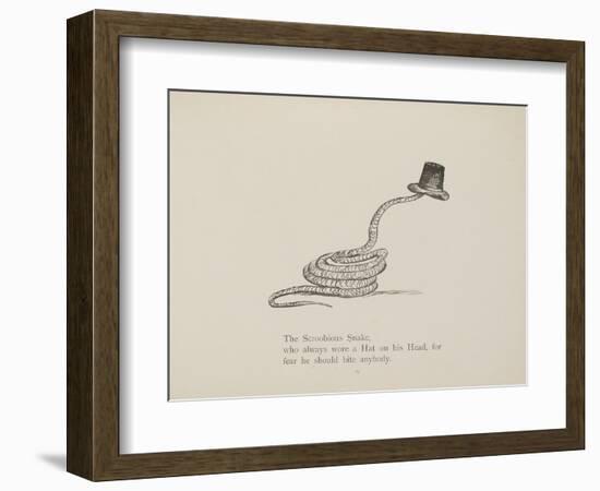 Snake Wearing a Hat From a Collection Of Poems and Songs by Edward Lear-Edward Lear-Framed Giclee Print