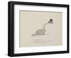 Snake Wearing a Hat From a Collection Of Poems and Songs by Edward Lear-Edward Lear-Framed Giclee Print