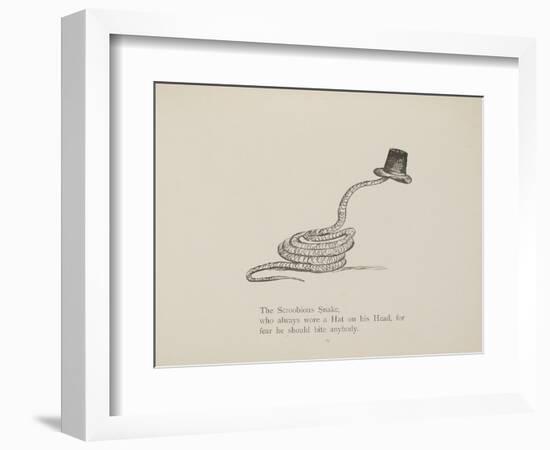 Snake Wearing a Hat From a Collection Of Poems and Songs by Edward Lear-Edward Lear-Framed Giclee Print