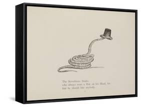 Snake Wearing a Hat From a Collection Of Poems and Songs by Edward Lear-Edward Lear-Framed Stretched Canvas