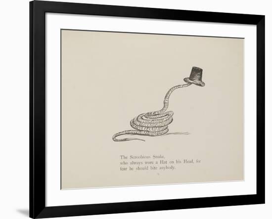 Snake Wearing a Hat From a Collection Of Poems and Songs by Edward Lear-Edward Lear-Framed Giclee Print