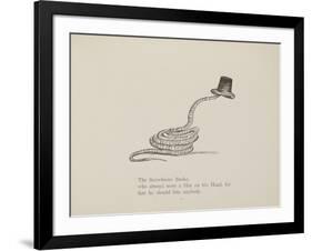 Snake Wearing a Hat From a Collection Of Poems and Songs by Edward Lear-Edward Lear-Framed Giclee Print