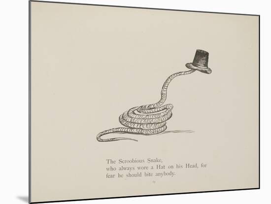 Snake Wearing a Hat From a Collection Of Poems and Songs by Edward Lear-Edward Lear-Mounted Giclee Print