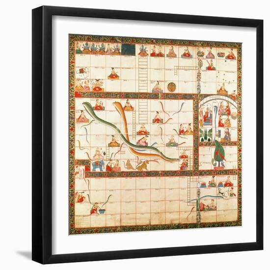 Snakes and Ladders, the Path to Heaven or Hell, Mid 18th Century-null-Framed Giclee Print