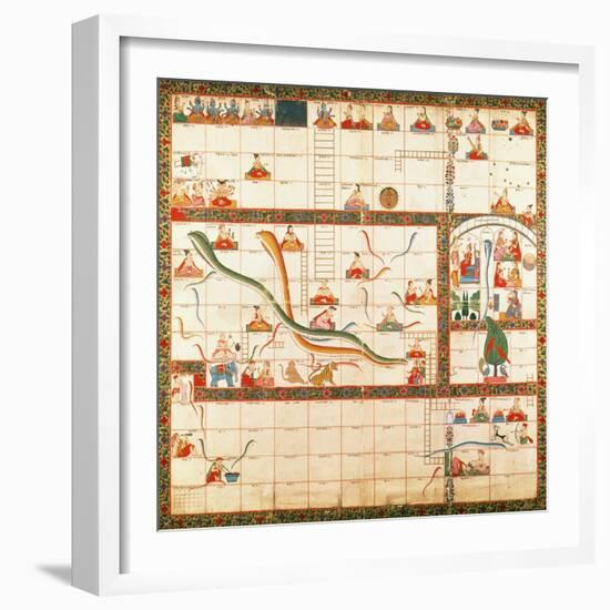 Snakes and Ladders, the Path to Heaven or Hell, Mid 18th Century-null-Framed Giclee Print