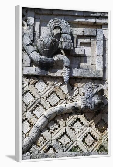 Snakes, Relief on the West Wing, Nunnery Quadrangle, Uxmal Archaeological Site-null-Framed Photographic Print