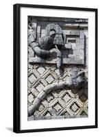 Snakes, Relief on the West Wing, Nunnery Quadrangle, Uxmal Archaeological Site-null-Framed Photographic Print