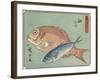 Snapper and Horse Mackerel, 1830-1844-Utagawa Hiroshige-Framed Giclee Print