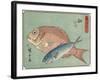 Snapper and Horse Mackerel, 1830-1844-Utagawa Hiroshige-Framed Giclee Print