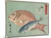 Snapper and Horse Mackerel, 1830-1844-Utagawa Hiroshige-Mounted Giclee Print