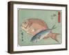 Snapper and Horse Mackerel, 1830-1844-Utagawa Hiroshige-Framed Giclee Print