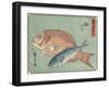 Snapper and Horse Mackerel, 1830-1844-Utagawa Hiroshige-Framed Giclee Print