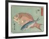 Snapper and Horse Mackerel, 1830-1844-Utagawa Hiroshige-Framed Giclee Print