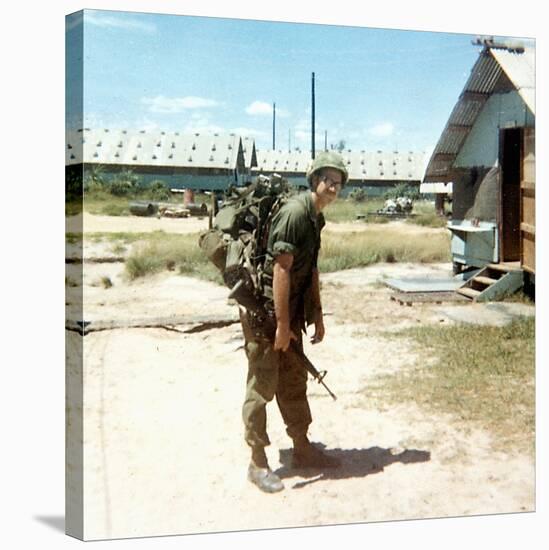 Snapshot of an Army Soldier in Vietnam, Ca. 1970-null-Stretched Canvas