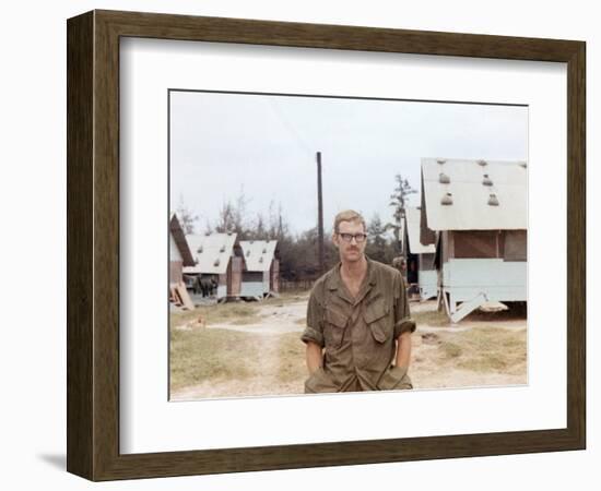 Snapshot of Us Army Soldier on Base in Vietnam, Ca. 1970-null-Framed Photographic Print