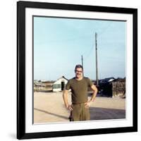 Snapshot of Us Army Soldier on Base in Vietnam, Ca. 1970-null-Framed Photographic Print