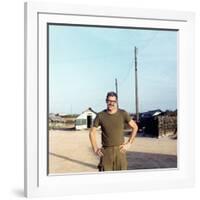 Snapshot of Us Army Soldier on Base in Vietnam, Ca. 1970-null-Framed Photographic Print